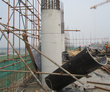 Cylindrical wooden formwork